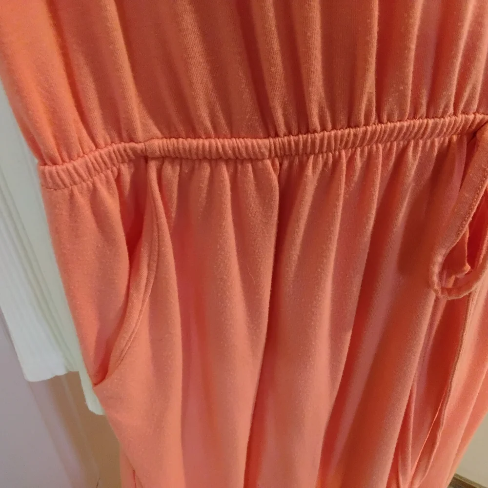 3891 Size 2X Zenana Outfitters Vibrant Orange Jumpsuit - Picture 2 of 4
